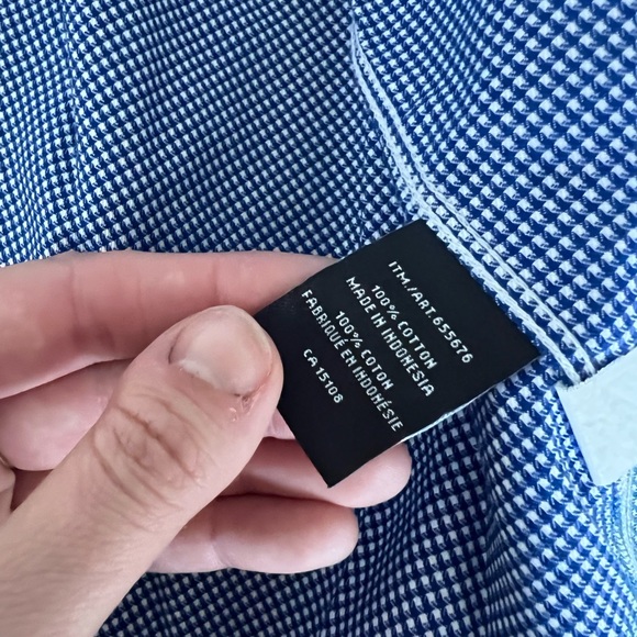 Blue and white subtle pattern button down - Picture 5 of 5